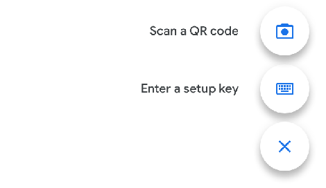 Google Authenticator: Authentication Seed addition button